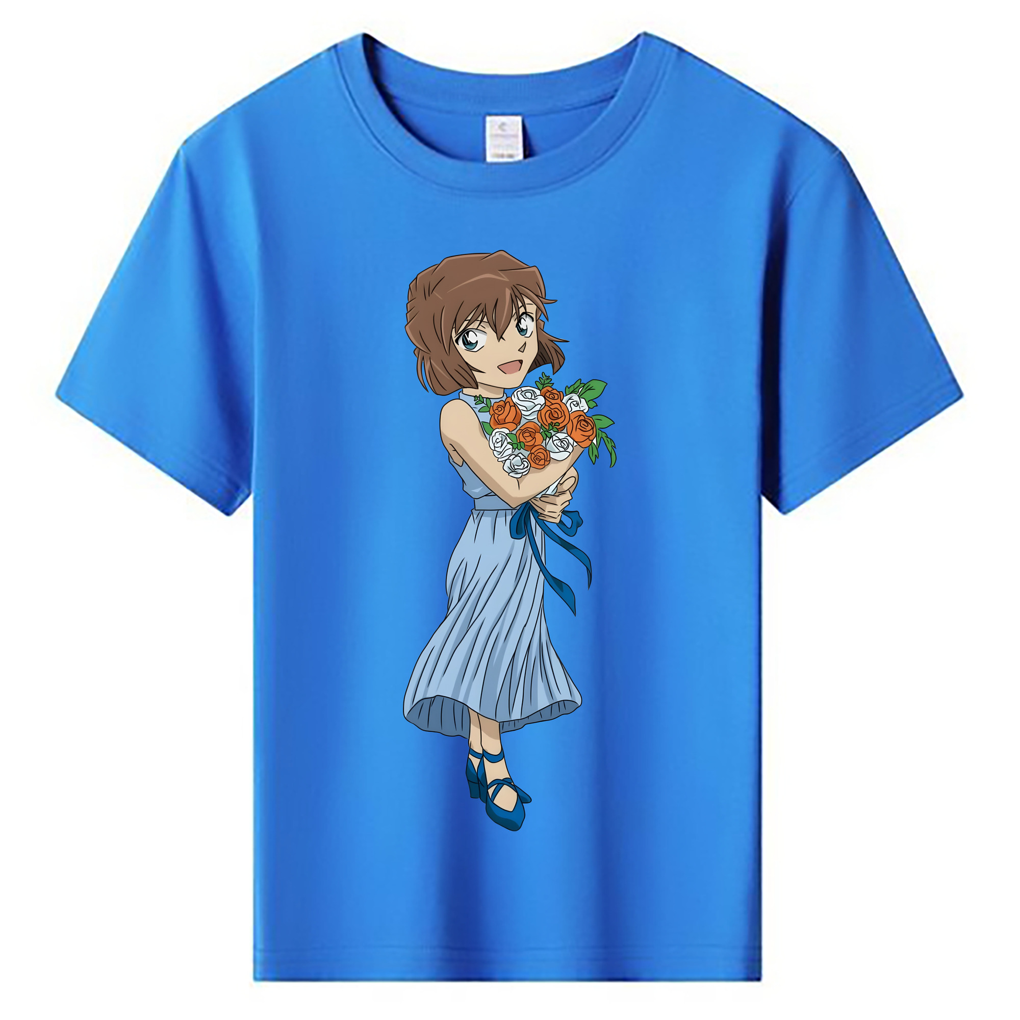 （画像用） 名探偵コナン 灰原 哀 はいばら あい Detective Conan Anita Hailey、Vi Graythorn Haibara Ai 綿100％キッズTシャツ（フロントプリント）